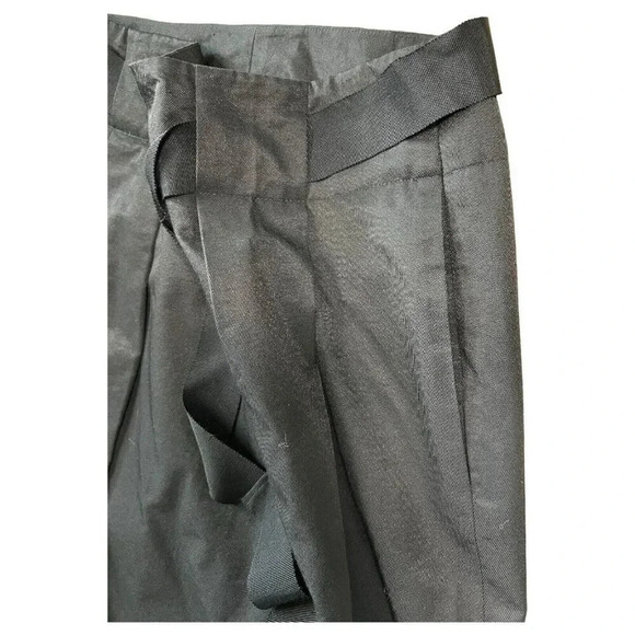 Banana Republic Mini Skirt Black Belted pleats Size 4 Lined Zip Pockets A-line - Picture 4 of 7